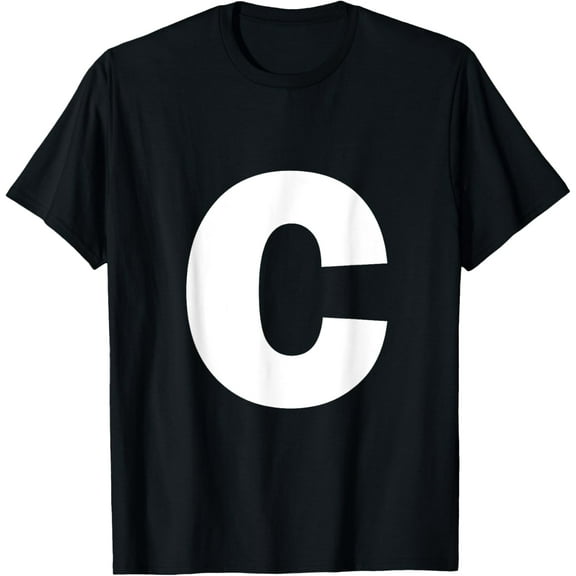 t-shirt Letter C Capital Alphabet Monogram Initial T-Shirt mens，black，women，funny，journey，Crew Neck, Short Sleeve,custom clothing patterns.gift