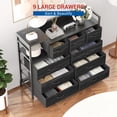 thumbnail image 5 of Rugerasy 39Inch 9-Drawer Fabric Dresser with Charging Station,Storage Cabinet & Shelf,Modern TV Stand for Bedroom,Living Room,Black Willow, 5 of 7