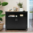 thumbnail image 4 of Costway Buffet de Cuisine Serveur Bahut Armoire de Rangement avec 2 Portes et Tablette Noir, 4 of 10