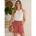 thumbnail image 4 of ANRABESS Shorts for Women Summer Casual High Waisted Wide Leg Drawstring Lounge Shorts Comfy 2026 Beach Vacation Clothes Large, 4 of 11