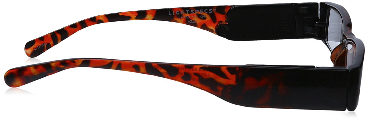 LightSpecs LightPipe Reading Glasses with LED Lights, Mr. Carter +2.50 Power