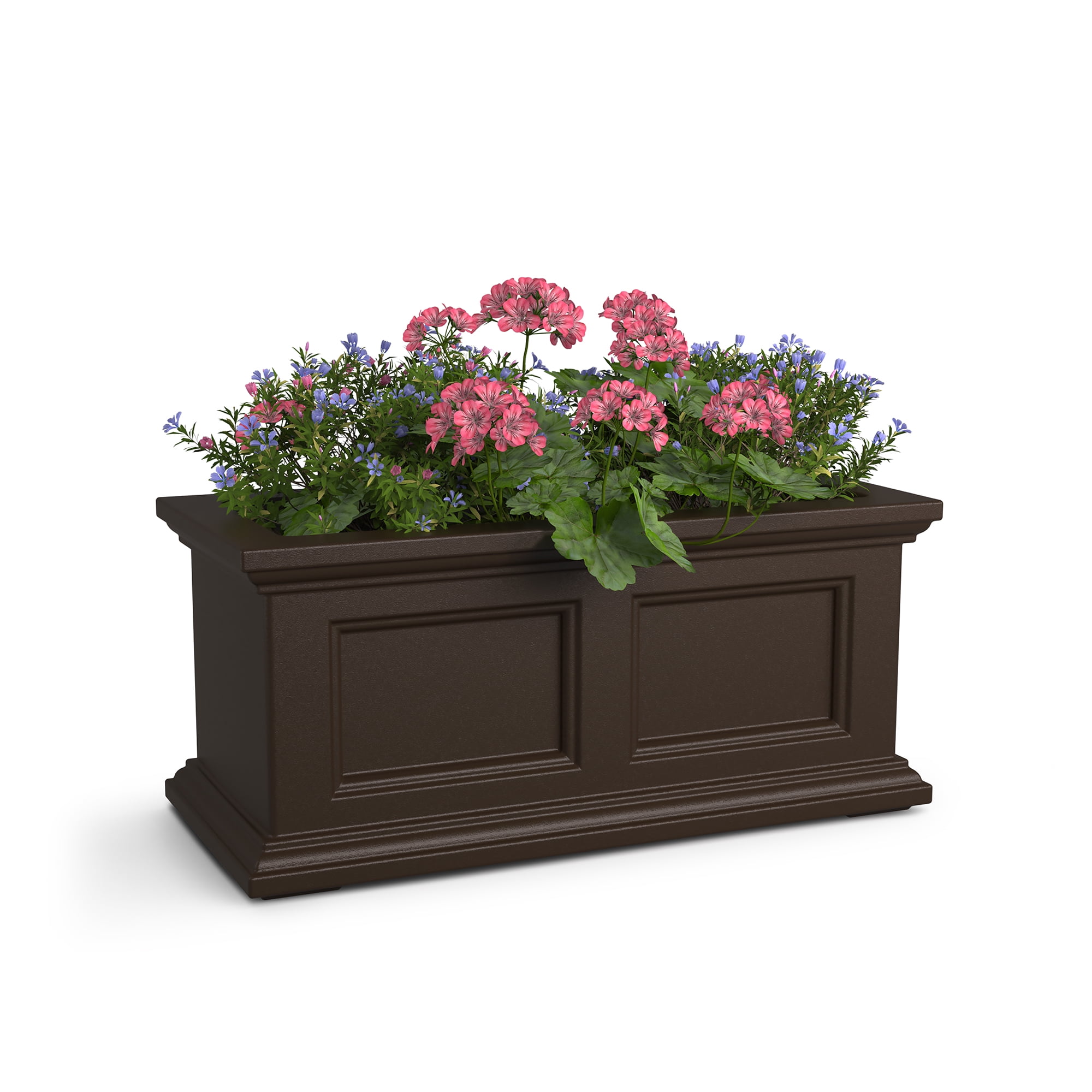 Mayne Fairfield 24" x 11" x 11" Rectangular Espresso Self Watering Plastic Window Box Planter