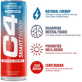 thumbnail image 5 of C4 Smart Energy Drink, Cherry Berry Lime Flavor, Zero Sugar, Carbonated, 12 oz can (4 pack), 5 of 9