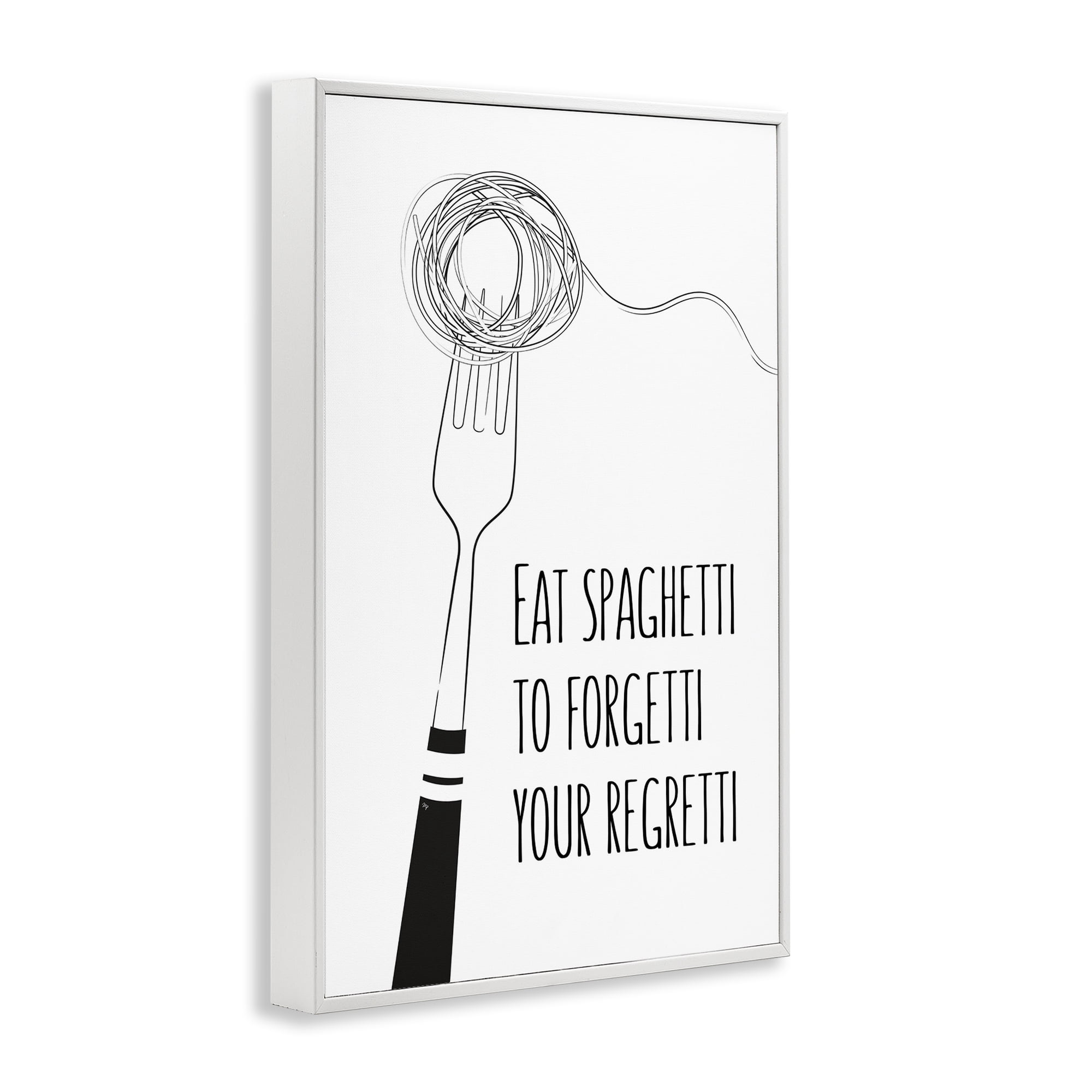Stupell Industries Funny Spaghetti Sass White Framed Giclee Art, design by Martina Pavlova