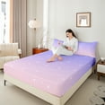 thumbnail image 4 of Castle Fairy Starry Sky Full Size Sheets 4-Piece for Boys Girls,Dreamy Princess Breathable Bed Sheets,Gradient Pink Purple Lightweight Sheet Sets,Luxury Bedroom Decor, 4 of 7