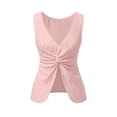 thumbnail image 6 of Josdec Women's Fashion Eyelet Embroidery Sleeveless Tank Top Round Neck Twist Open Back Knot Casual Solid for Summer Beach Vacation Camisole, 6 of 7
