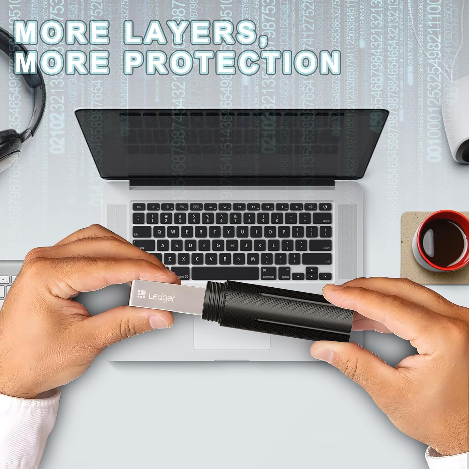 YubiKey Protective Case Crypto Wallet Protective Case - Waterproof  Shockproof Aluminum For Ledger Nano & YubiKey Ledger Nano S Plus Case