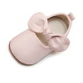thumbnail image 6 of nvzhuang Baby Girl Dress Shoes Faux Leather Bowknot Flats Crib Shoes with Non-Slip Rubber Sole, 6 of 7