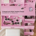 thumbnail image 3 of Furmax Vanity Desk with Lights and Mirror Makeup Vanity Table Set with Drawer and Power Outlet, Light Pink, 3 of 7