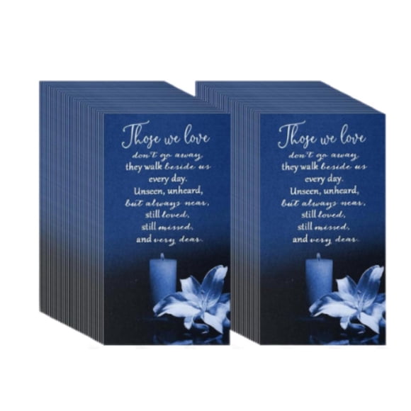 Luzkey 50x Bereavement Prayer Cards Forever in Our Hearts Remembrance Funeral Cards blue