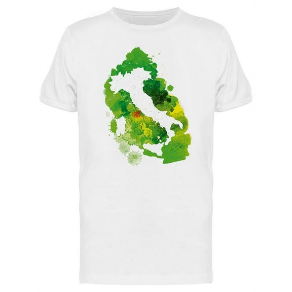 Countoured Italy Map T-Shirt Men -Image by Shutterstock, Male XX-Large
