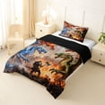 thumbnail image 3 of Metsweet Magic Dragon Twin Comforter Sets 2pcs, Abstract Animal Bedding Set, Red Blue Green,Black Reversible,1 Comforter and 1 Pillowcase, 3 of 6