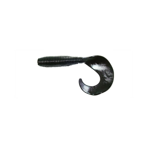 Zoom Fishing Lures 011038-SP Fat Albert Curly Tail Grub 3 Inch 10 Per Pack Black