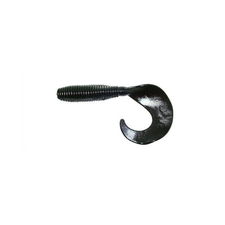 Zoom Fishing Lures 011038-SP Fat Albert Curly Tail Grub 3 Inch 10 Per Pack Black