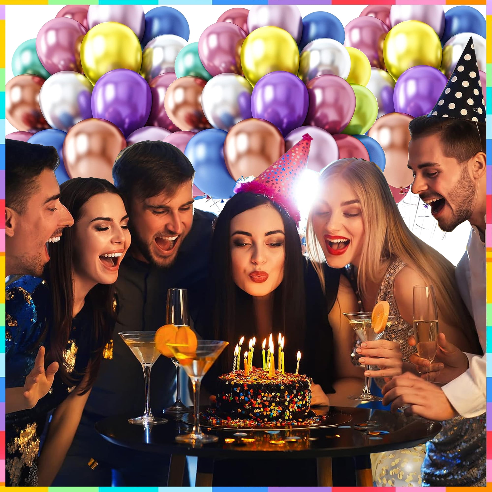 SZROBOY 300 Pcs Party Decorations Balloons Birthday Latex Balloons Assorted Colors,12 Inch Metallic Assorted Balloons For Wedding Engagement Anniversary Christmas Graduation Decorations
