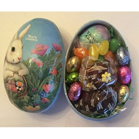 see's candies easter treasure egg - bunny & basket 7.4 oz(one