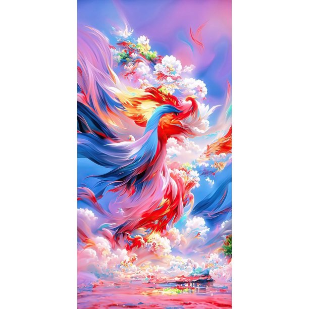 Cuadros Decorativos Kit de pintura por números DIY Cloud Phoenix Hand Oil Picture Craft Home Wall Decor Likrtyny embutido en tela