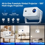 Magcubic L018 8K Projector with WiFi 6 and BT5.4, Native 1080P Projector, Auto Focus&Auto Keystone Correction with Voice Control Movie Projector for Home Theater Outdoor