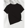 thumbnail image 2 of Camiseta de cuello redondo para niña de vuelta al cole con estampado de manzana, lápiz, libro y regla. Diseño sencillo, bonito y elegante para niñas de 4 a 13 años (menores de 12 años)., 2 of 7