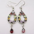 thumbnail image 2 of SilverStarJewel 925 Silver Amethyst, Garnet, Peridot & Citrine Earrings 2.1", 2 of 3