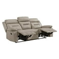 thumbnail image 2 of Lexicon Laconia Leather Double Reclining Sofa in Latte, 2 of 7