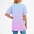 thumbnail image 6 of Aobny Tops Women Purple Gradient Cooling T-Shirt V-Neck Elbow-Length Summer Going Out Tops, 6 of 7
