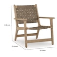 thumbnail image 5 of Benjara Woven Accent Chair, Taupe Faux Leather Strips, Basket Weave Pattern, Brown, 5 of 5