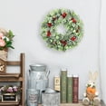 thumbnail image 5 of Okbabeha Green Wreath,Artificial Eucalyptus Leaves Wreath with Big Berries,Spring/Summer Greenery Wreath for Front Door Wall Window Decor-15”-20in, 5 of 5
