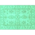 thumbnail image 1 of Ahgly Company Indoor Rectangle Oriental Turquoise Blue Traditional Area Rugs, 2' x 4', 1 of 4