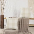 thumbnail image 4 of Beige Cream White 20x20 Outdoor Throw Pillow Covers Set of 2 Buffalo Plaid Farmhouse Pillow Covers 20 x 20 Inches, Boho Plaid Decor for Outdoor Patio and Yard, 4 of 6