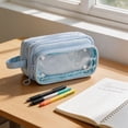 thumbnail image 5 of Nkmbld Pencil Pouch Large Capacity Pencil Case with Zipper and Clear Window, Cute Pencil Case Pouch Organizer with Multiple Pockets, 5 of 8