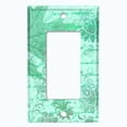 thumbnail image 5 of Metal Light Switch Plate Outlet Cover (Teal Leaf Letter Damask LET010), 5 of 13