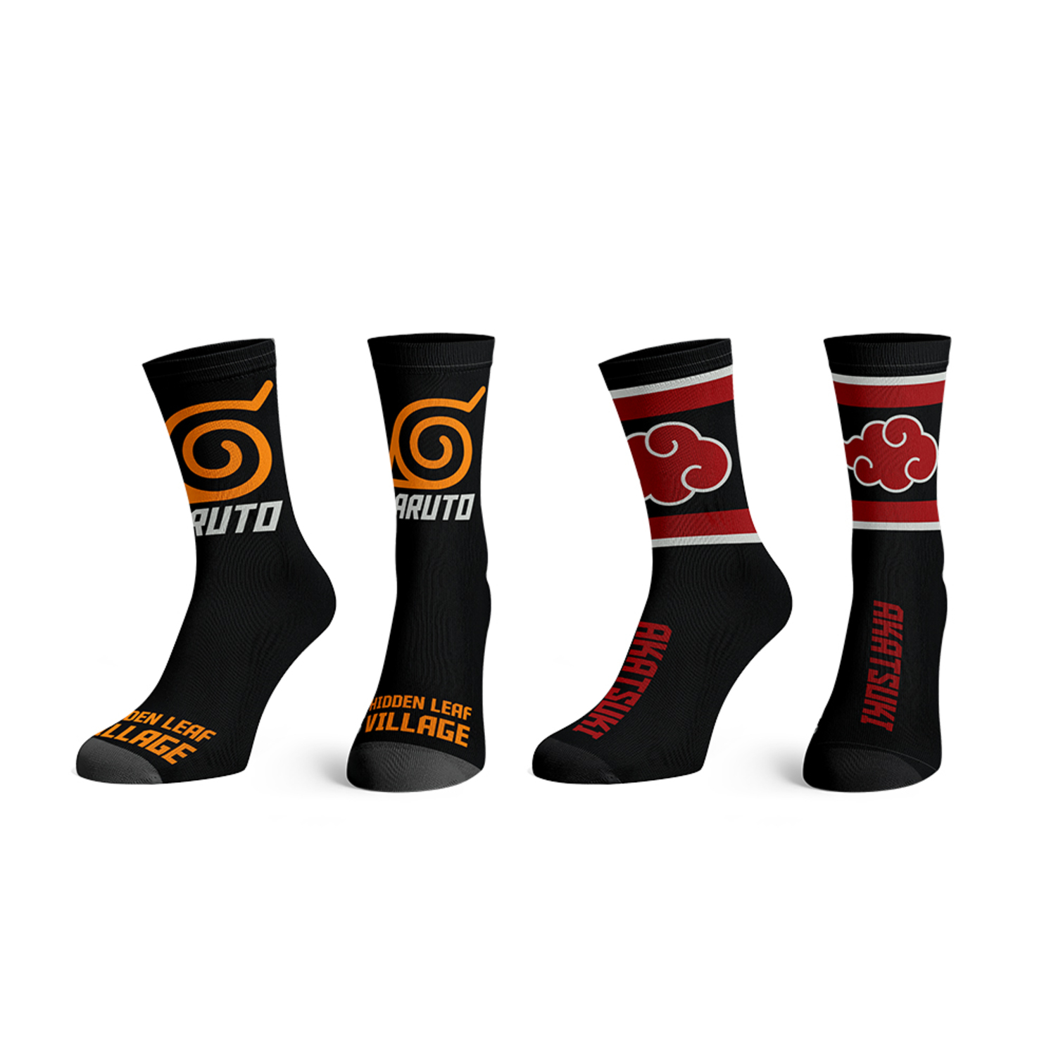 Naruto Hidden Leaf Akatsuki Symbol 2 Pack Socks | Walmart Canada