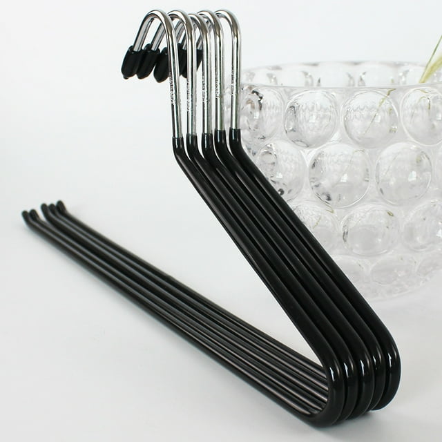 Jinsinto Heavy Duty Open Ended Easy Slide Chrome Trouser Hangers Organizers (10 Open Ended Easy Slide Hangers)