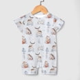 thumbnail image 3 of Woodland Animals Pine Forest Baby Romper Casual Summer Clothes Infant Baby Boy Girl Deer Fox Bear Bunny Trees Short Sleeve Jumpsuit Playsuit One Piece Outfit, 3 of 6