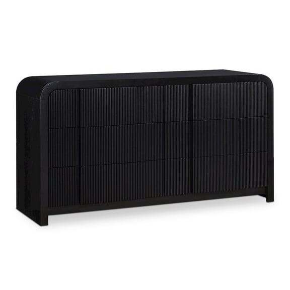 Meridian Furniture Fluted Black Oak Veneer Dresser