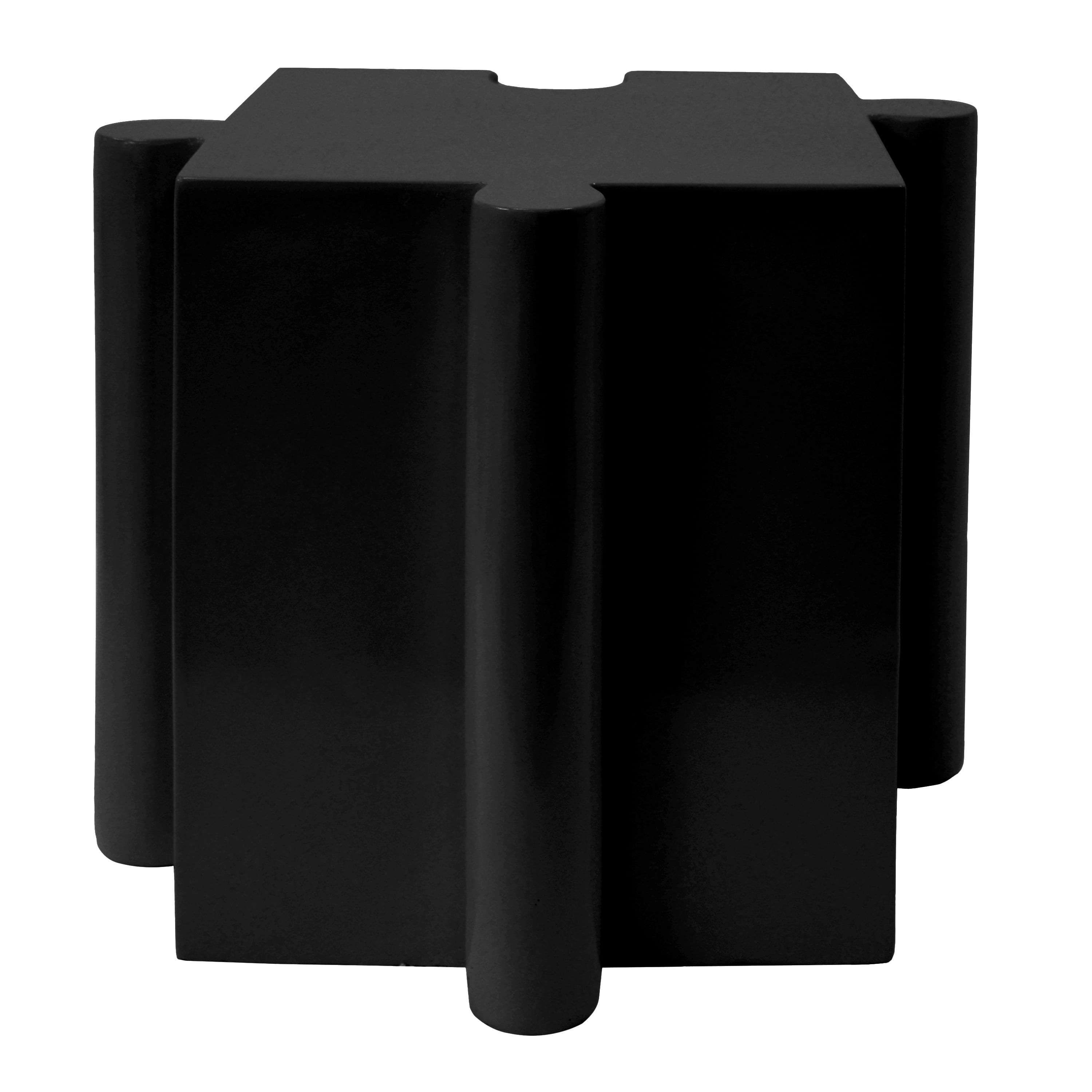 Puzzle Art Side Table, Outdoor Modular Convex Edge Table for Patio Garden Indoor Outdoor, Black