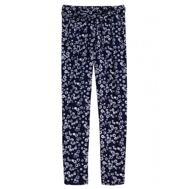 Pantalones de salón informales con estampado floral de Justice Girls, azul, 5