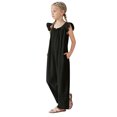 thumbnail image 4 of MKOSPLRT Casual Jumpsuits for Girl Toddler Children Ruffle Sleeve Crew Neck Jumpsuits Loose Fit Wide Leg Overalls Solid Jumpers Kids Clothes, 4 of 8