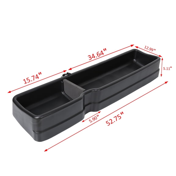 Under Seat Storage Box For 15-2025 Ford F150 SuperCrew/Crew Cab Black Organizer