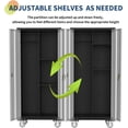 thumbnail image 4 of 71 Inches Tall Heavy-Duty Lockable Metal Storage Cabinet with 360° Wheels, Steel Cabinet with Adjustable Shelves & Doors, Rolling Garage Cabinet for Office, Home, Pantry and Workshop Use, 4 of 7