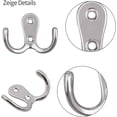 thumbnail image 3 of Juego de 10 percheros dobles para colgar en la pared, ganchos dobles de metal y ganchos de almacenamiento con tornillos para estantes, cajones, baño, dormitorio, gancho y decoración, color plateado, 3 of 5