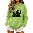 thumbnail image 3 of PNTUTB Fall Winter Women's Halloween Hoodie Drawstring Sweatshirt Long Sleeve Pullover Fashion Print Casual Comfort Trendy Versatile Top with Pocket, 3 of 7