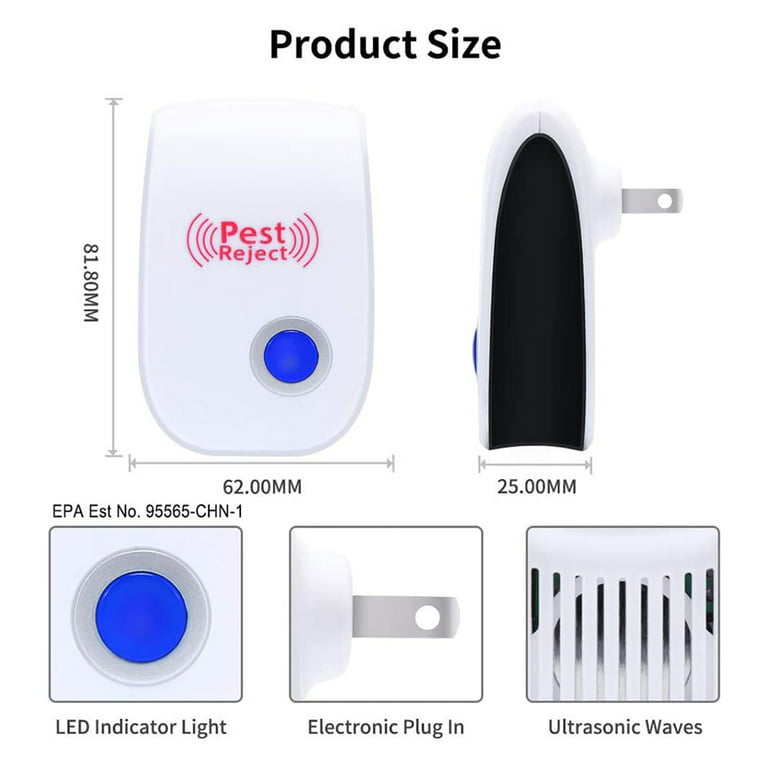 Ultrasonic Pest Repeller 1 Pack Pest Control Electronic Plug in Indoor Pest  Repellent