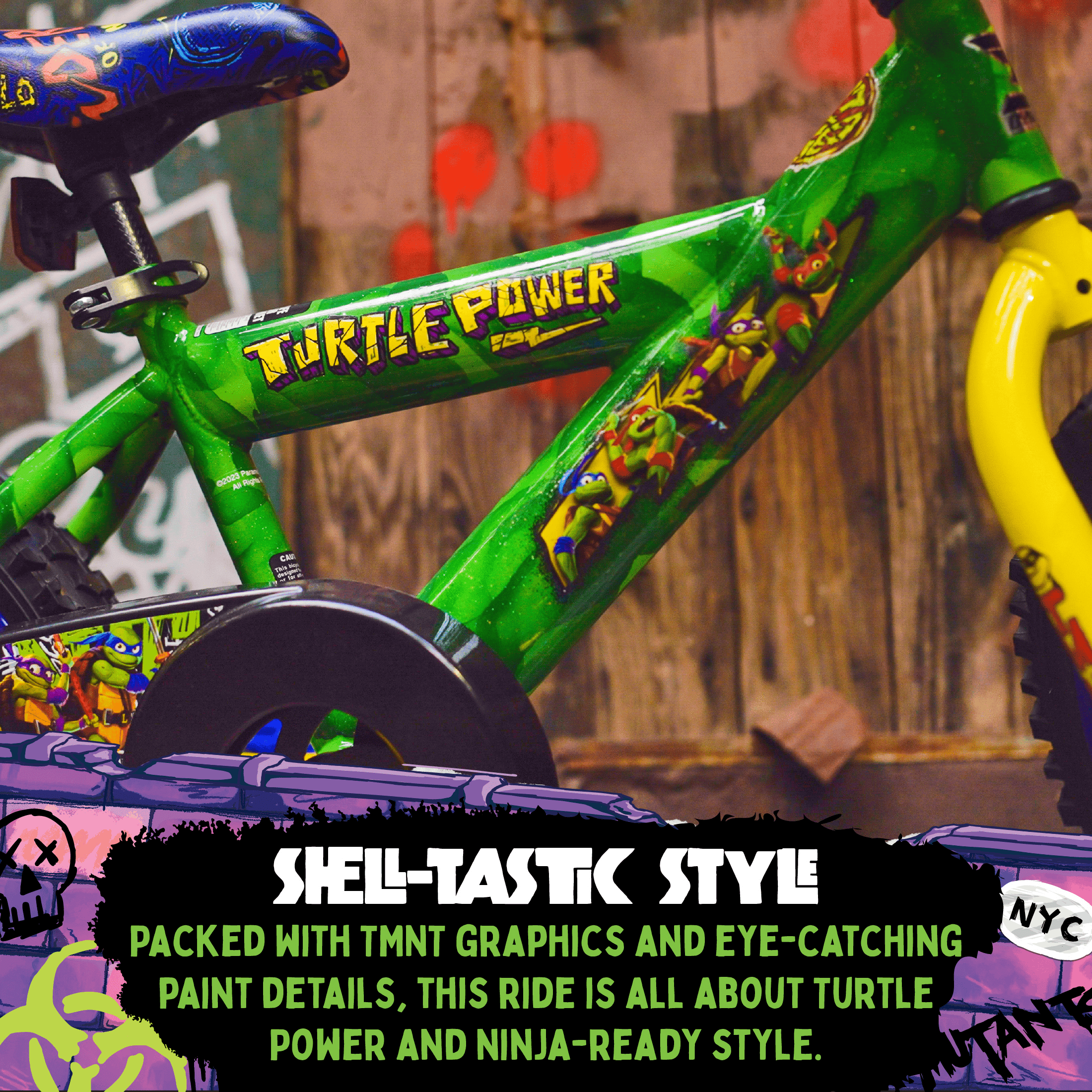 Dynacraft Teenage Mutant Ninja Turtles Boys 16" BMX Bike, For Kids Ages 5-7 Years