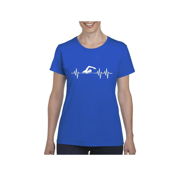 Women's T-Shirt Short Sleeve - Swimming Swimmer