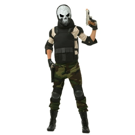 Skull Military Man Costume for Boys