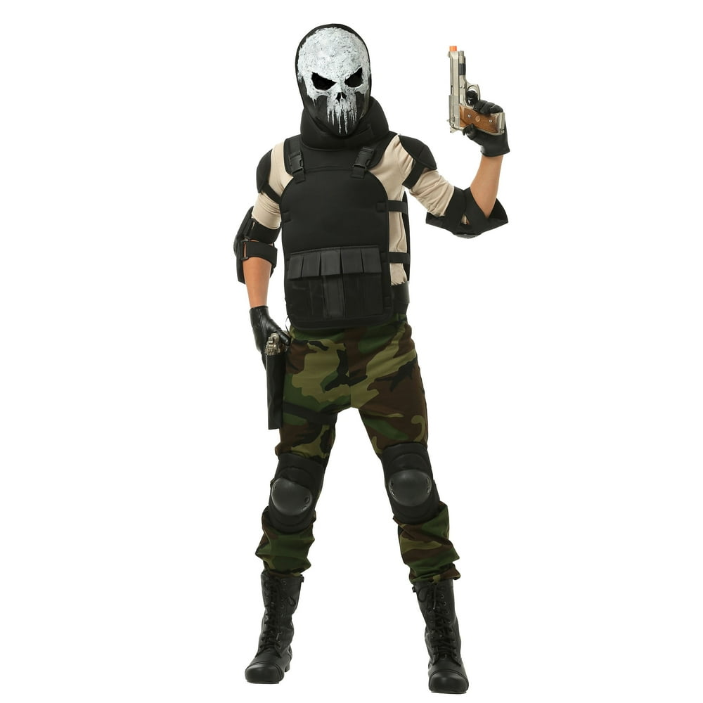 Skull Military Man Costume for Boys
