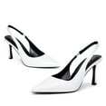 thumbnail image 4 of Elisabet Tang Women's Slingback Pointed Closed Toe Stiletto Pumps Slip on Elastic Strap Wedding Party Dress Sandals Shoes, 4 of 9
