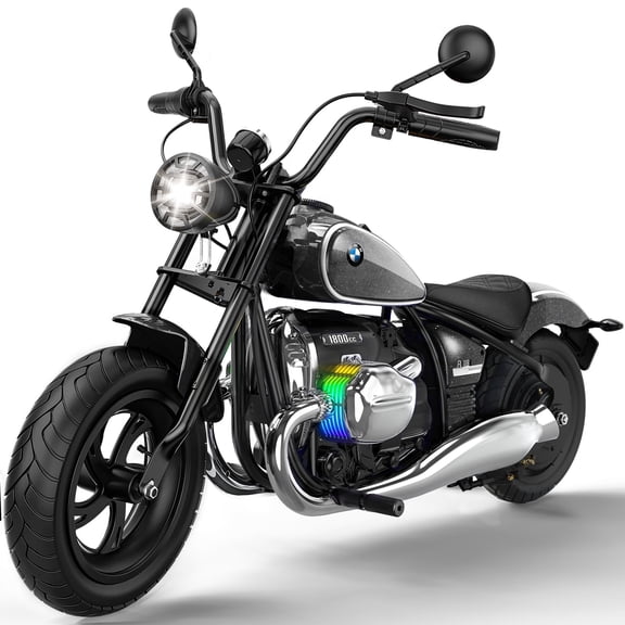 SaveJoy BMW Licensed 24V 9Ah Kids Ride-On Motorcycle, 280W Electric Dirt Bike with Removable Training Wheels, Suspension, Slow Start, Black